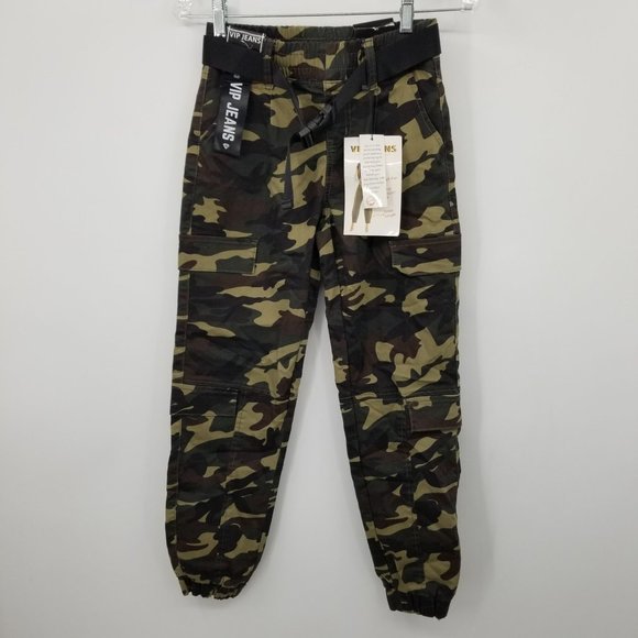 NWT VIP Jeans High Rise Baggy Fit Camouflage Joggers Size 1/2 - Picture 1 of 14
